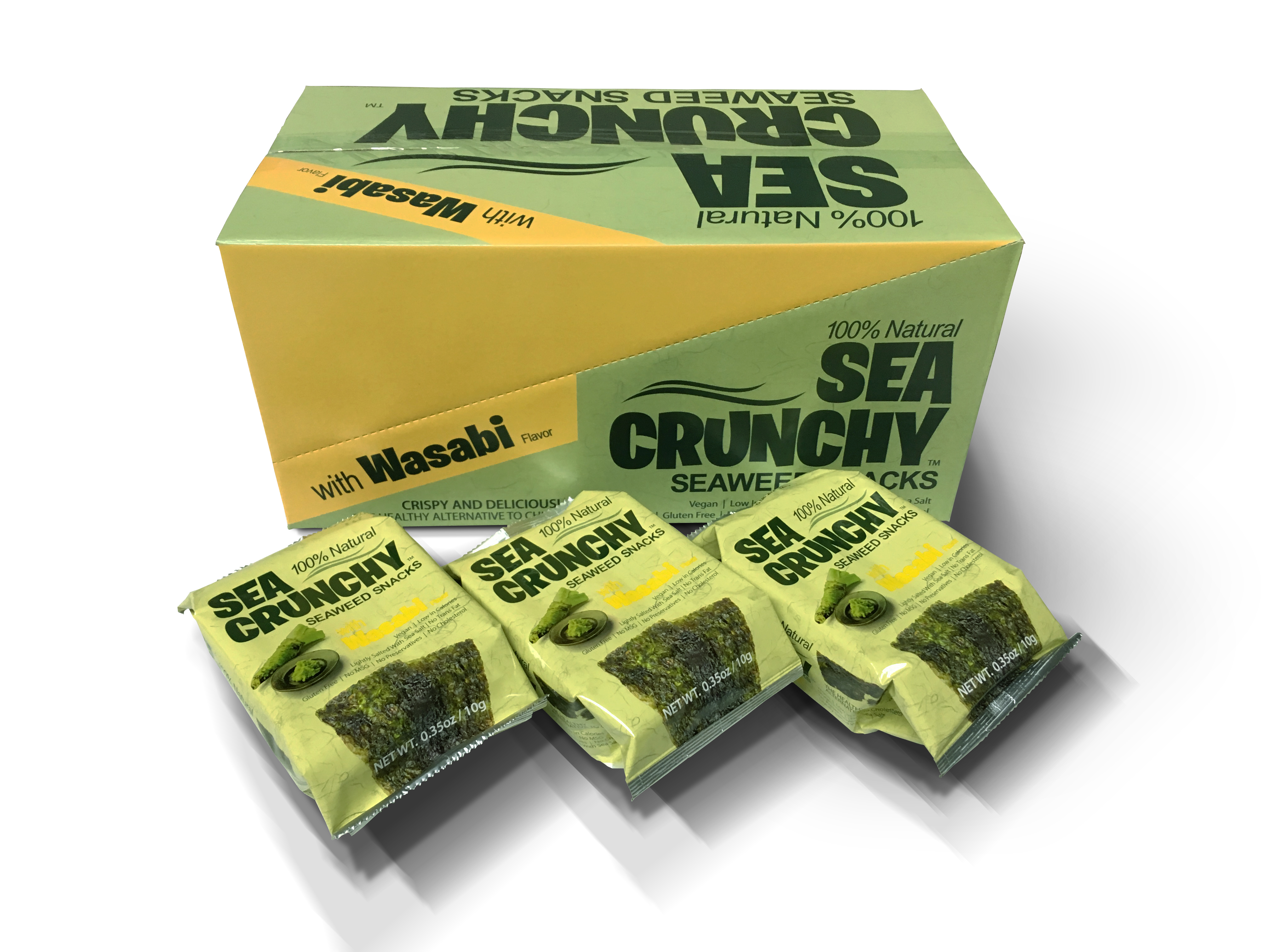 Nori zeewier snacks wasabi doos van 12 zakjes